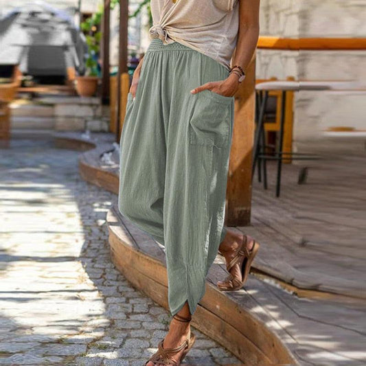 Bohemian Linen Harem Pants Harem Pants - The Burner Shop