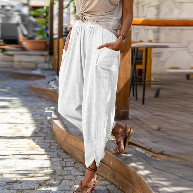 Bohemian Linen Harem Pants Harem Pants - The Burner Shop