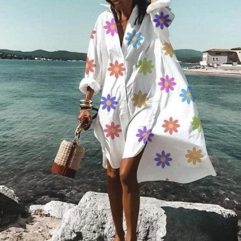 Bohemian long Sleeve Loose Summer Dress Dresses - The Burner Shop