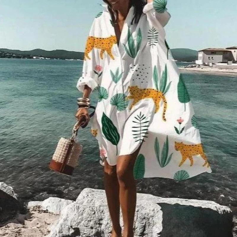 Bohemian long Sleeve Loose Summer Dress Dresses - The Burner Shop