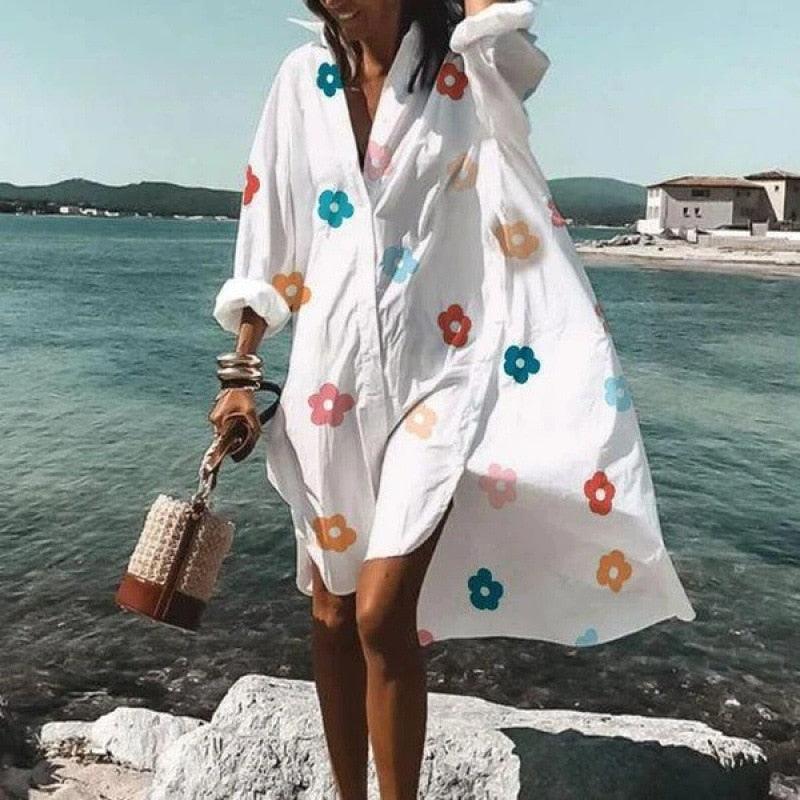 Bohemian long Sleeve Loose Summer Dress Dresses - The Burner Shop