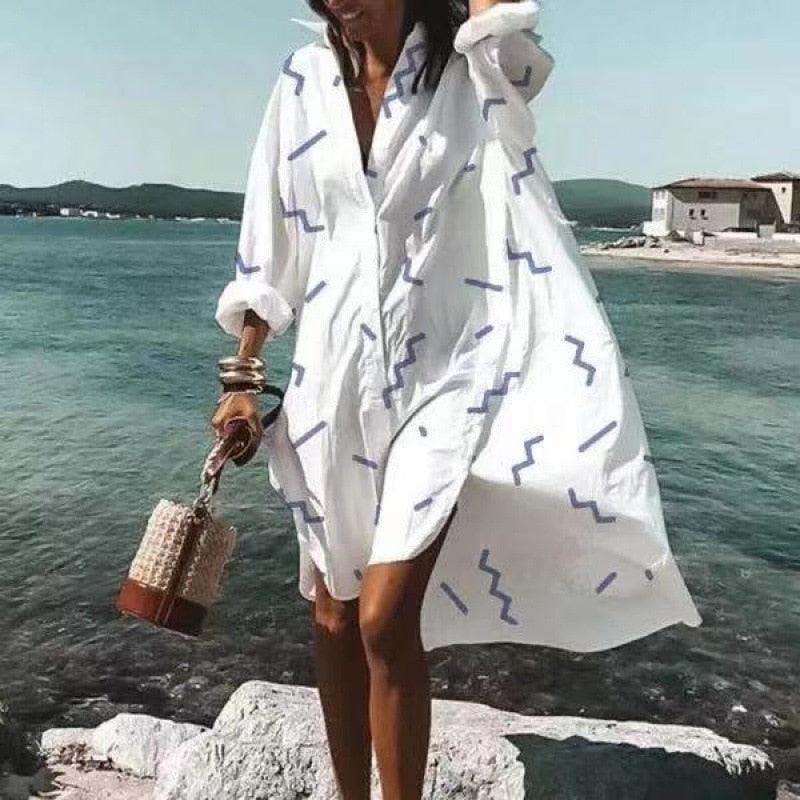 Bohemian long Sleeve Loose Summer Dress Dresses - The Burner Shop