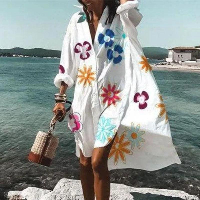 Bohemian long Sleeve Loose Summer Dress Dresses - The Burner Shop
