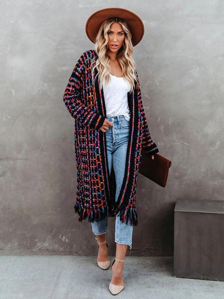 Bohemian Vintage Fringe Cardigan Cardigans - The Burner Shop