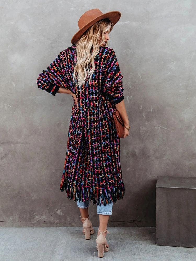 Bohemian Vintage Fringe Cardigan Cardigans - The Burner Shop
