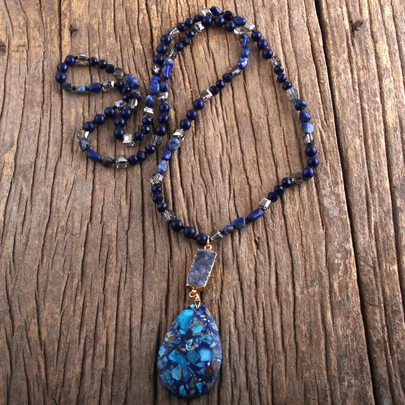 Boho 2 Stone Pendant Necklace Necklaces - The Burner Shop