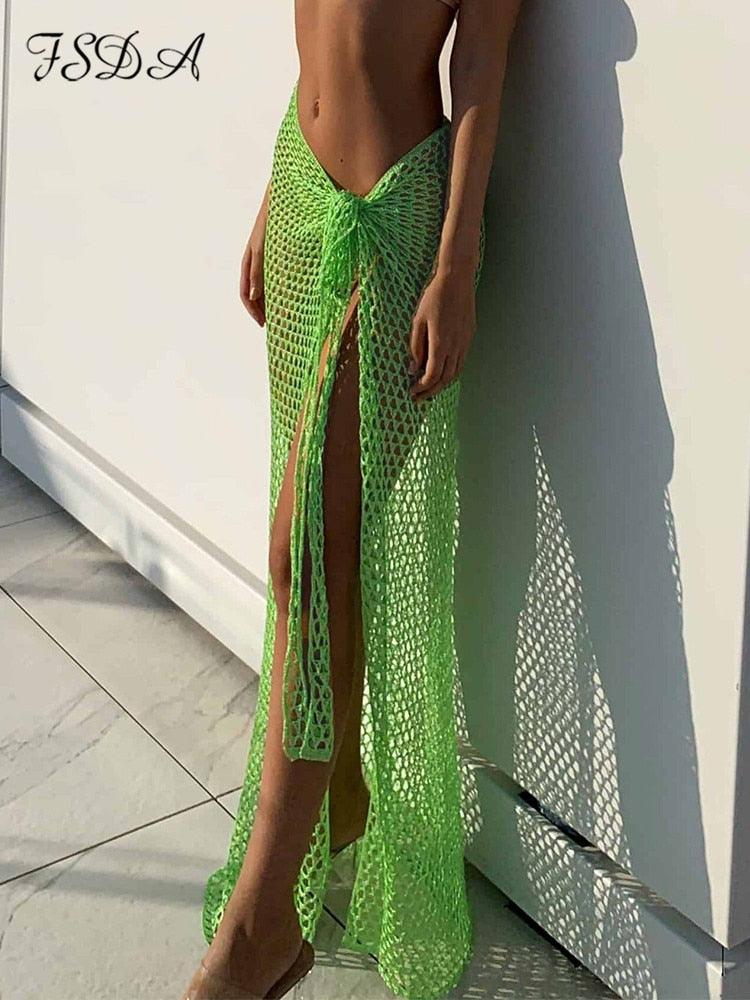 Boho Chic Beach Cover Up Skirt Cover Ups - The Burner Shop