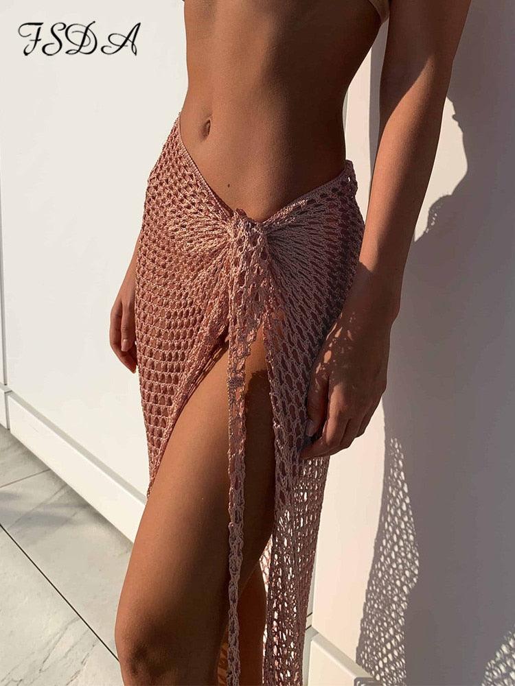Boho Chic Beach Cover Up Skirt Cover Ups - The Burner Shop
