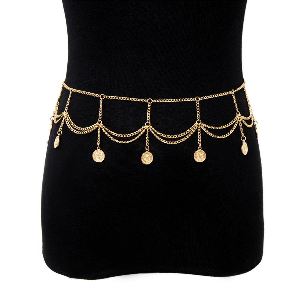 Boho Chic Coin Belt Body Jewelry - The Burner Shop