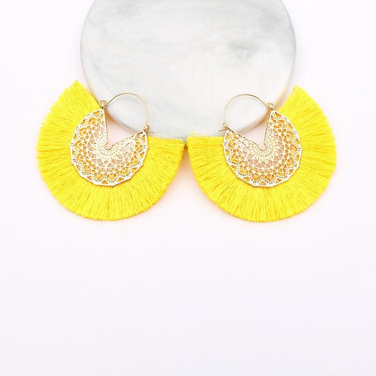 Boho Chic Fan Shaped Earrings Earrings - The Burner Shop