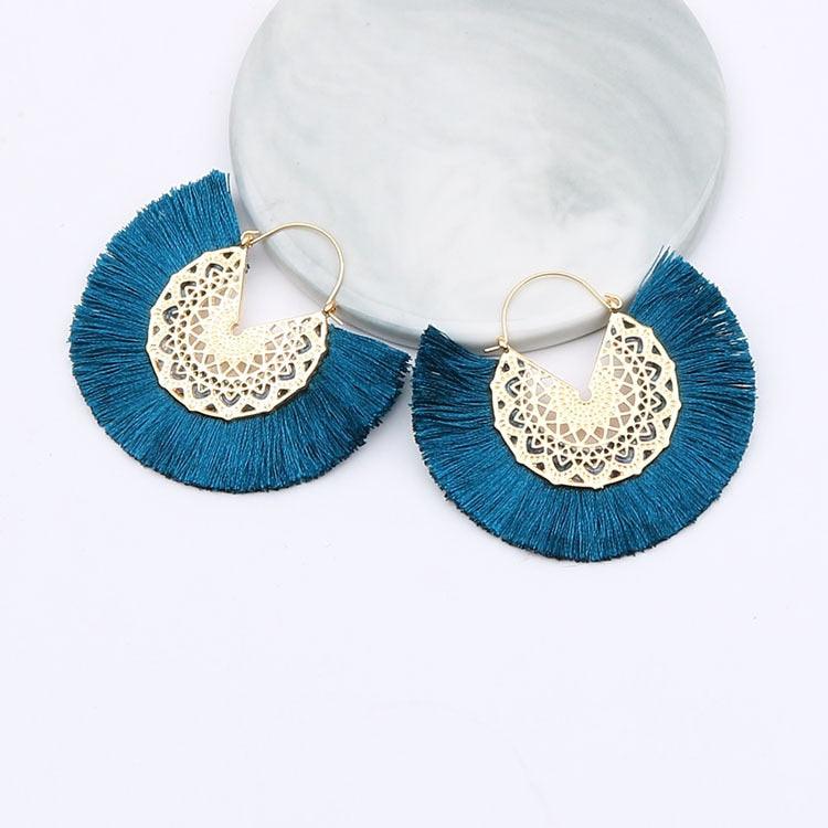 Boho Chic Fan Shaped Earrings Earrings - The Burner Shop