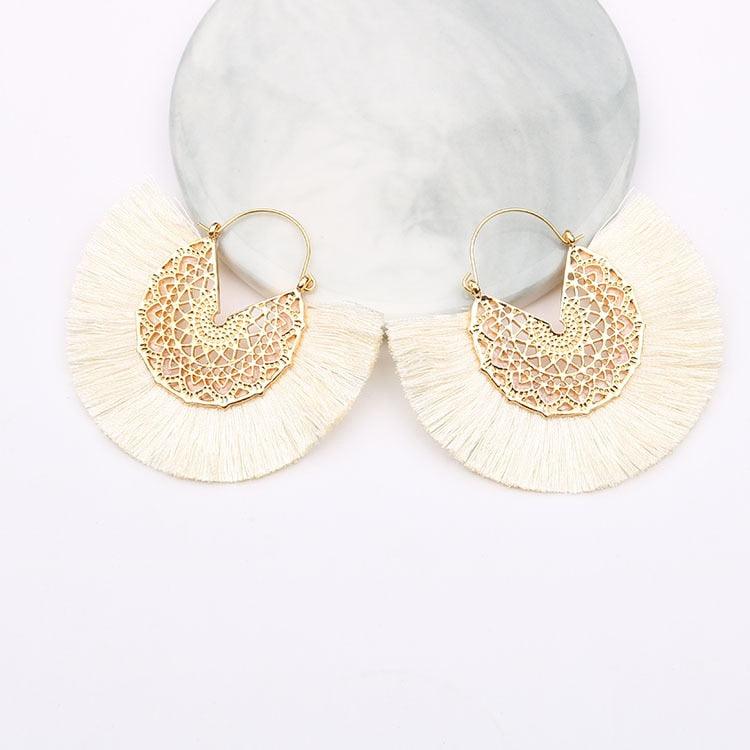Boho Chic Fan Shaped Earrings Earrings - The Burner Shop