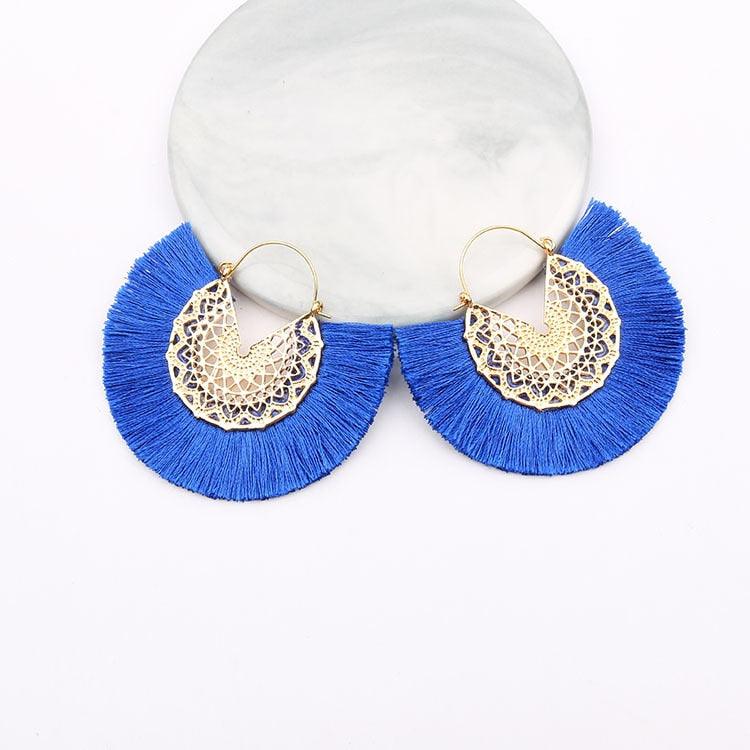 Boho Chic Fan Shaped Earrings Earrings - The Burner Shop