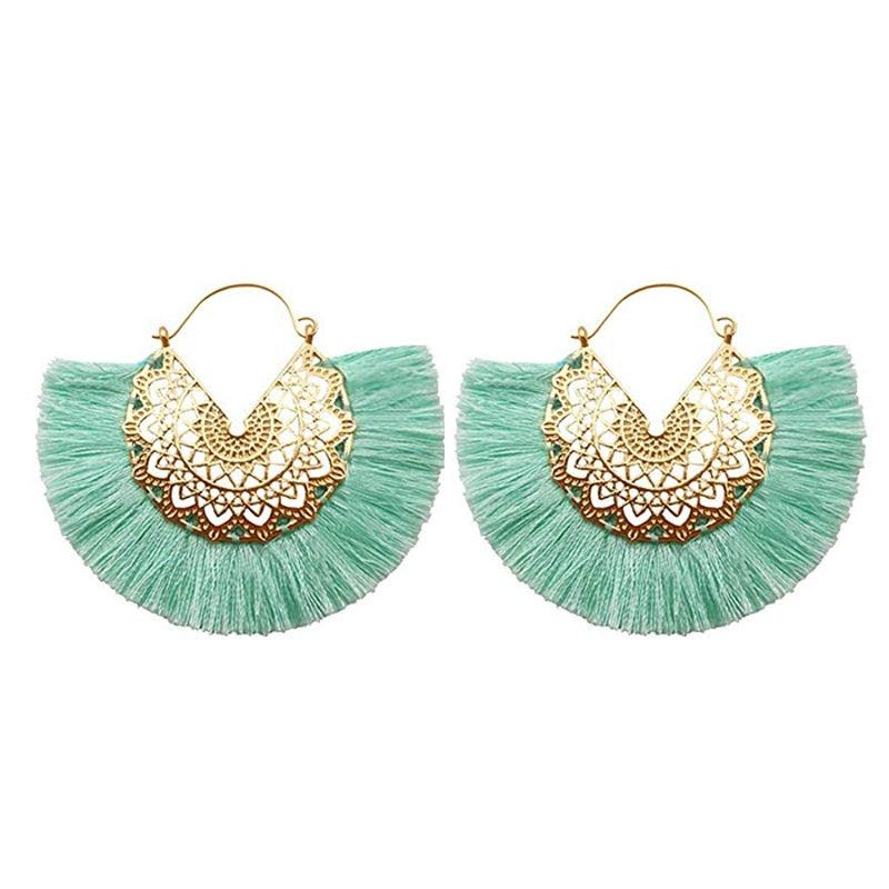 Boho Chic Fan Shaped Earrings Earrings - The Burner Shop