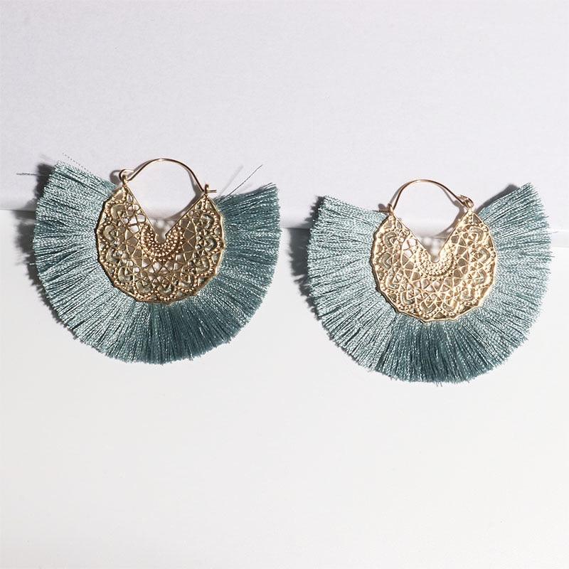 Boho Chic Fan Shaped Earrings Earrings - The Burner Shop