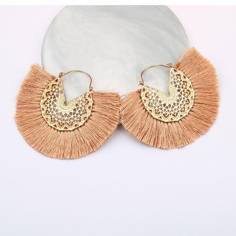 Boho Chic Fan Shaped Earrings Earrings - The Burner Shop