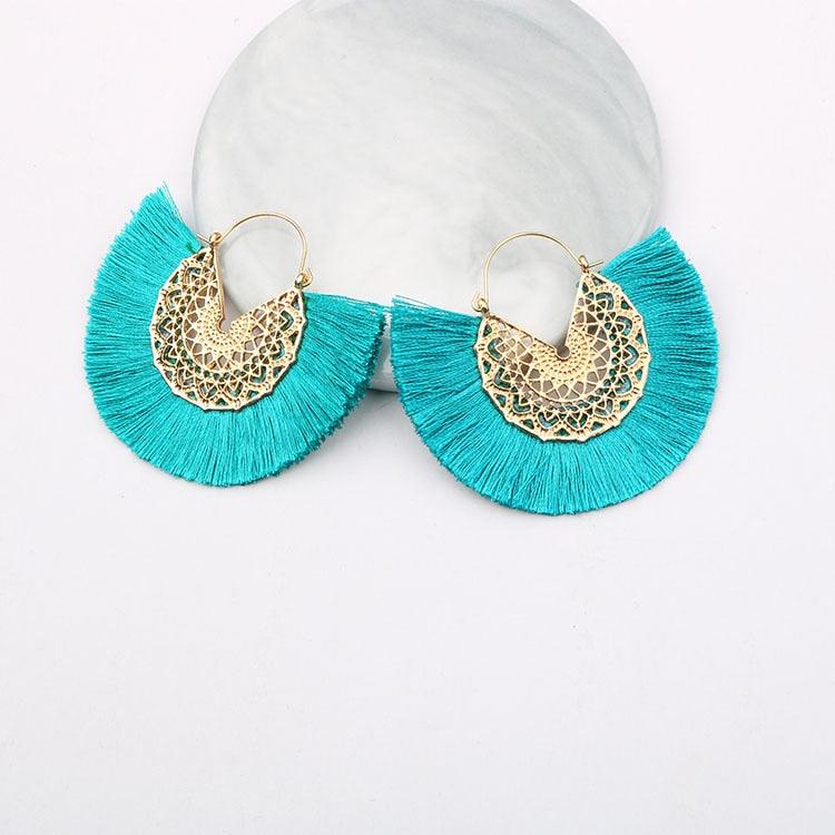 Boho Chic Fan Shaped Earrings Earrings - The Burner Shop