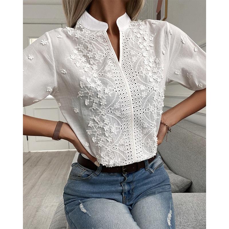 Boho Chic Hollow-out Blouse Tops - The Burner Shop