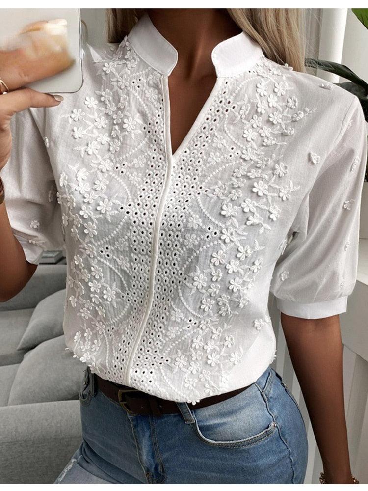 Boho Chic Hollow-out Blouse Tops - The Burner Shop