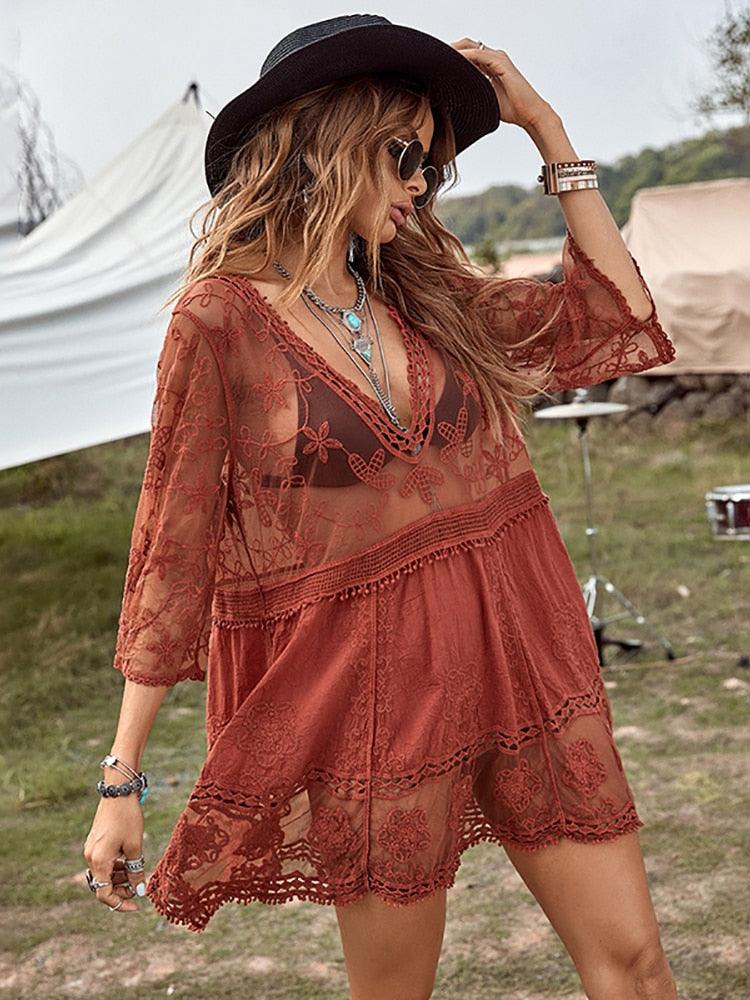 Boho Chic Lace Dress Dresses - The Burner Shop