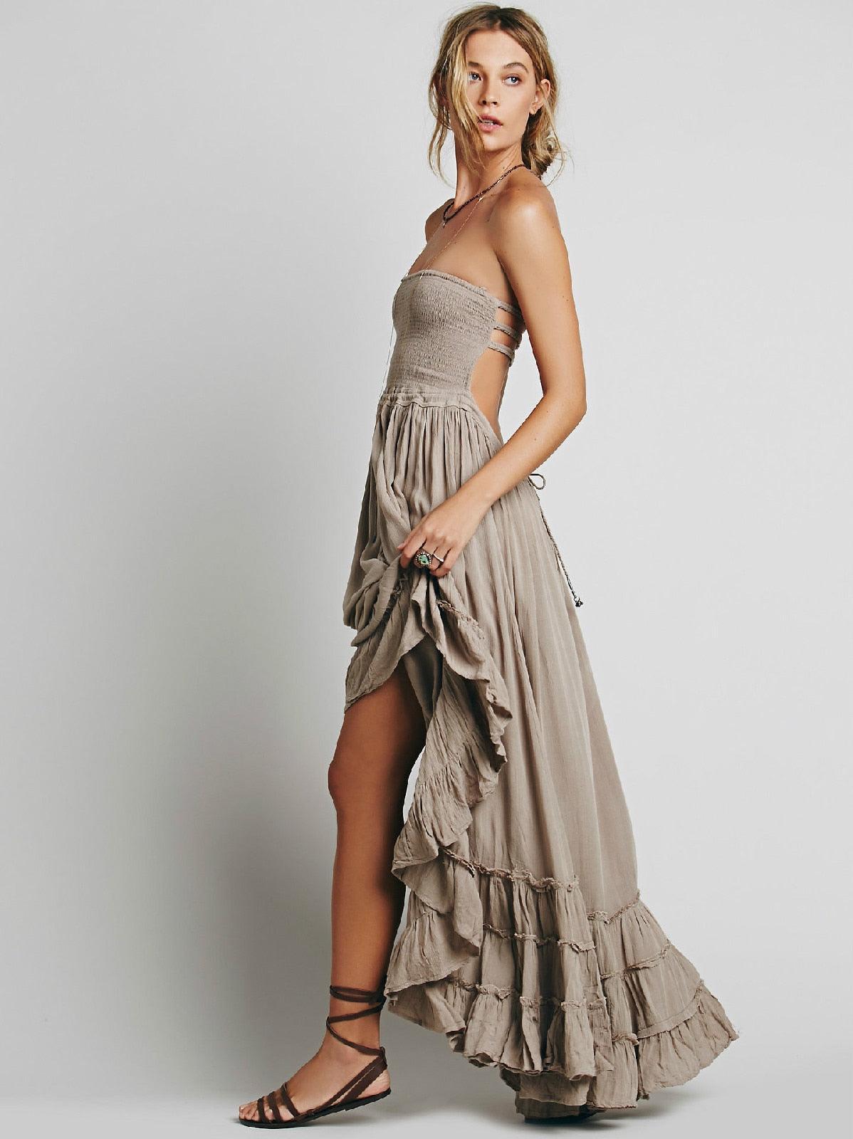 Boho Chic Long Backless Dress Dresses - The Burner Shop