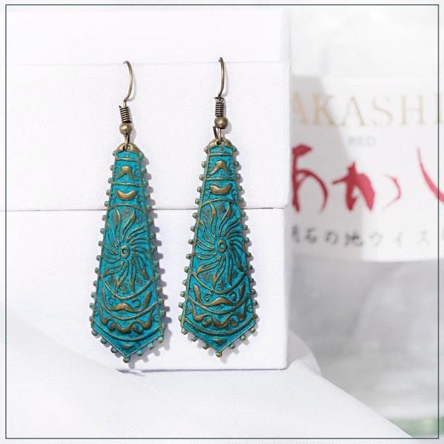 Boho Chic Long Chain Dangle Earrings Earrings - The Burner Shop