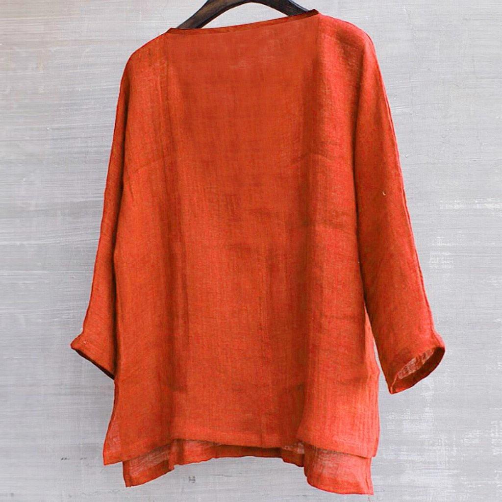 Boho Chic Loose Linen Shirts Shirts - The Burner Shop