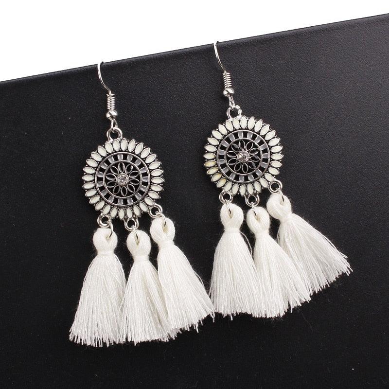Boho Drop Tassel Earrings Earrings - The Burner Shop