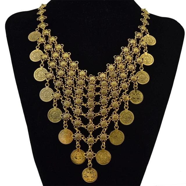 Boho Ethnic Necklace with Coins Necklaces - The Burner Shop