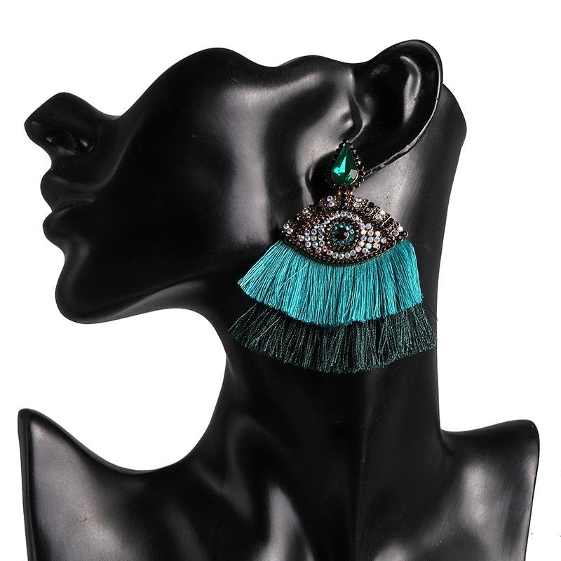 Boho Evil Eye Dangle Earrings Earrings - The Burner Shop