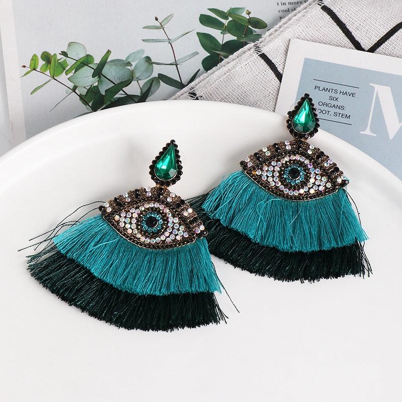 Boho Evil Eye Dangle Earrings Earrings - The Burner Shop