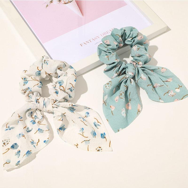 Boho Floral Bowknot Hair Ties Hair Tie - The Burner Shop