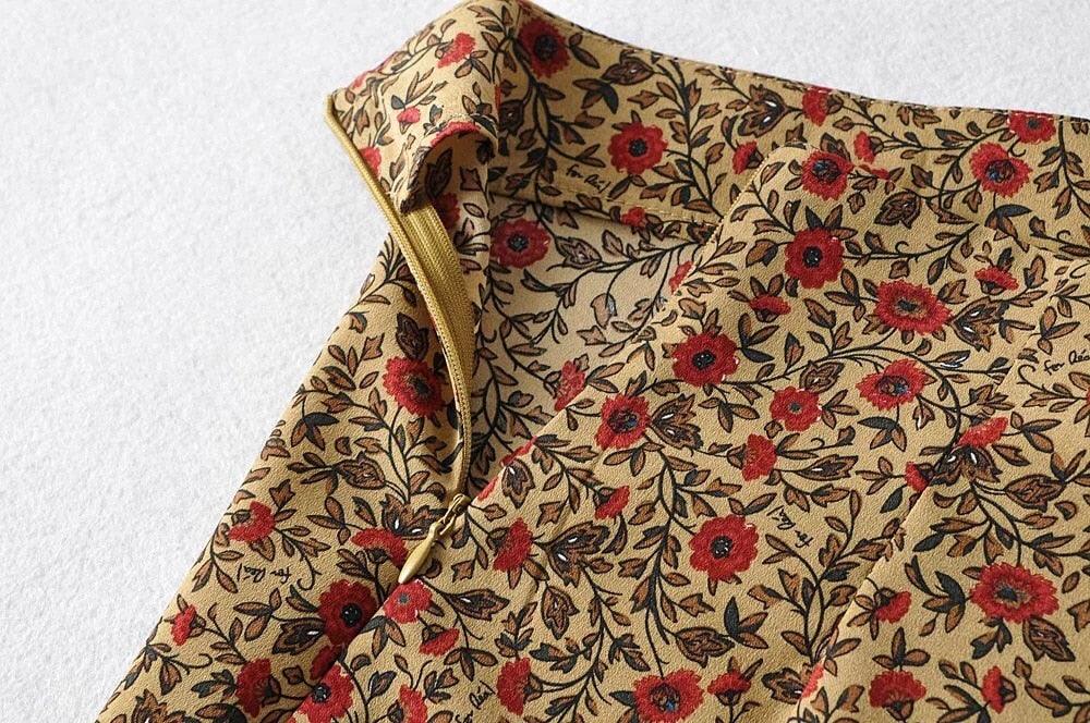 Boho Floral Print Mini Skirt Skirts - The Burner Shop