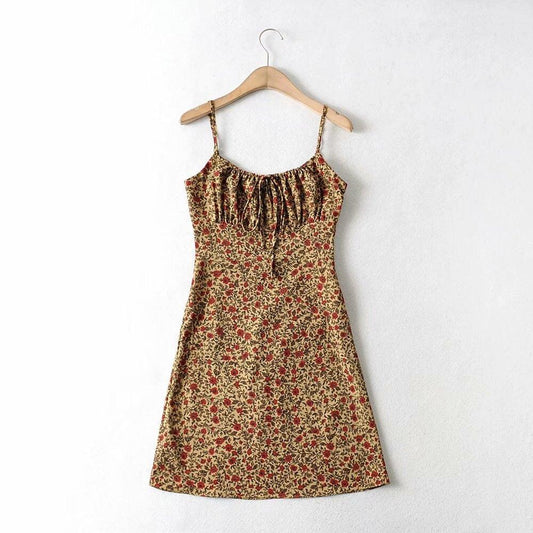 Boho Floral Print Sling Dress dresses - The Burner Shop