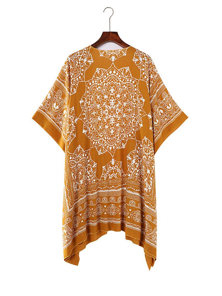 Boho Floral Printed Pattern Cardigan Cardigans - The Burner Shop