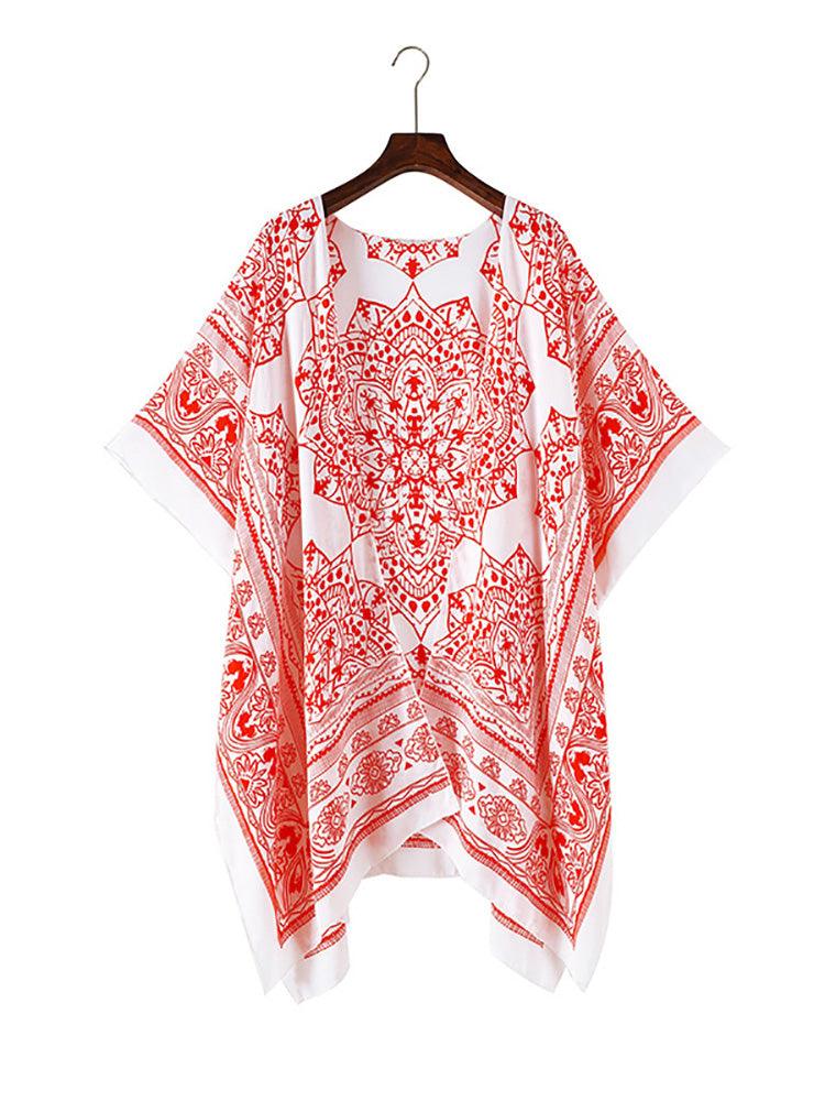 Boho Floral Printed Pattern Cardigan Cardigans - The Burner Shop