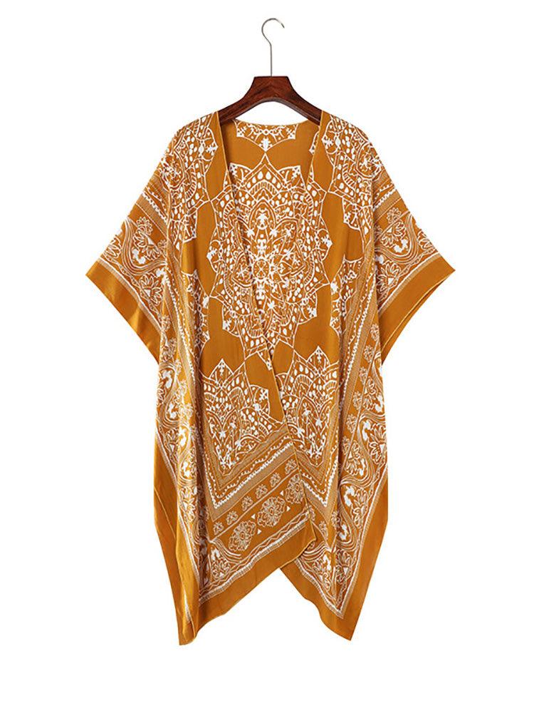 Boho Floral Printed Pattern Cardigan Cardigans - The Burner Shop