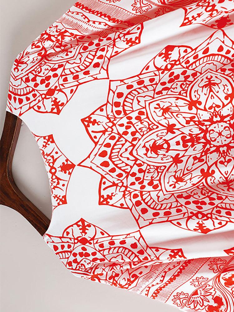 Boho Floral Printed Pattern Cardigan Cardigans - The Burner Shop