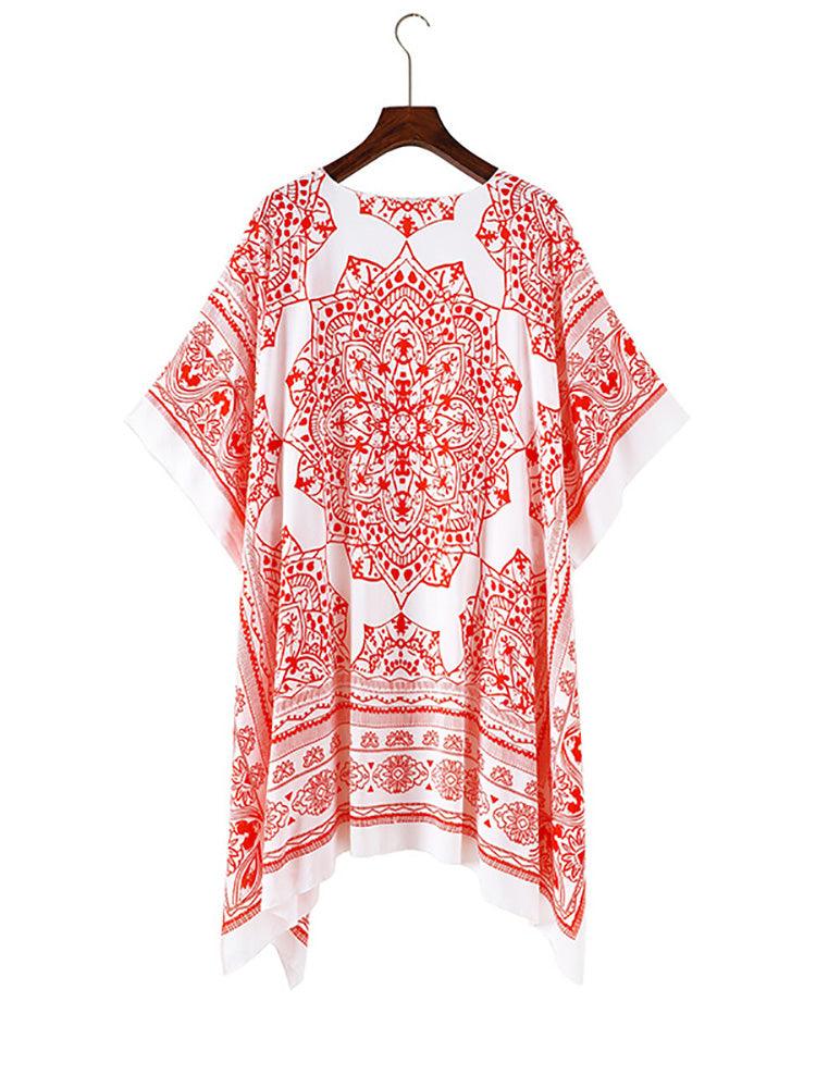 Boho Floral Printed Pattern Cardigan Cardigans - The Burner Shop