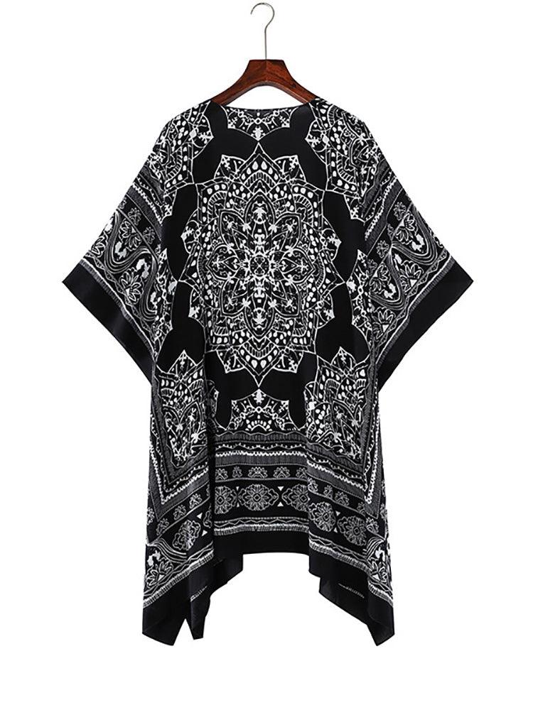 Boho Floral Printed Pattern Cardigan Cardigans - The Burner Shop