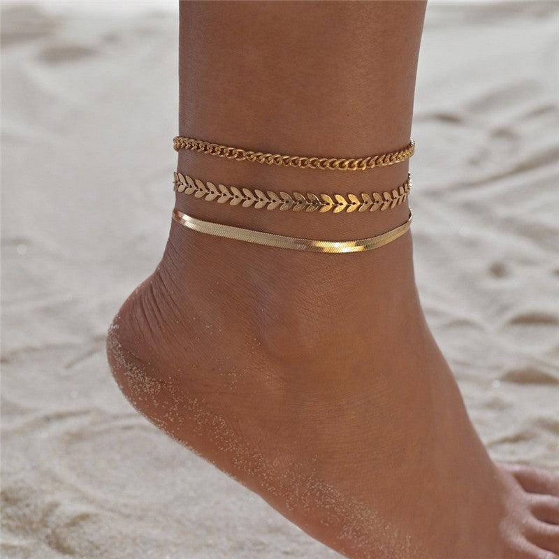 Boho Gold Ankle Bracelets Anklets - The Burner Shop