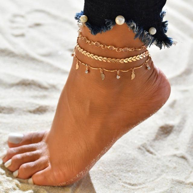 Boho Gold Ankle Bracelets Anklets - The Burner Shop