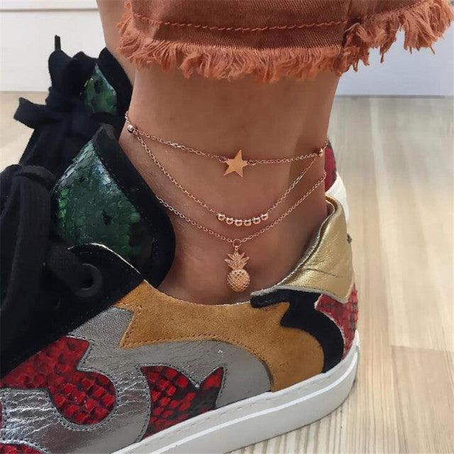 Boho Gold Ankle Bracelets Anklets - The Burner Shop