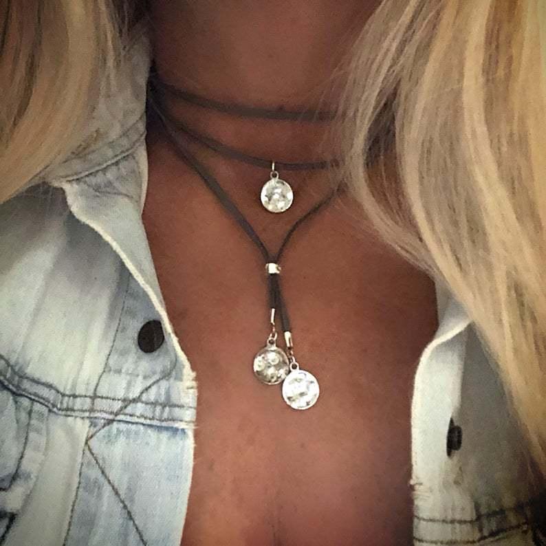 Boho Hammer Coin Choker Necklace Necklaces - The Burner Shop