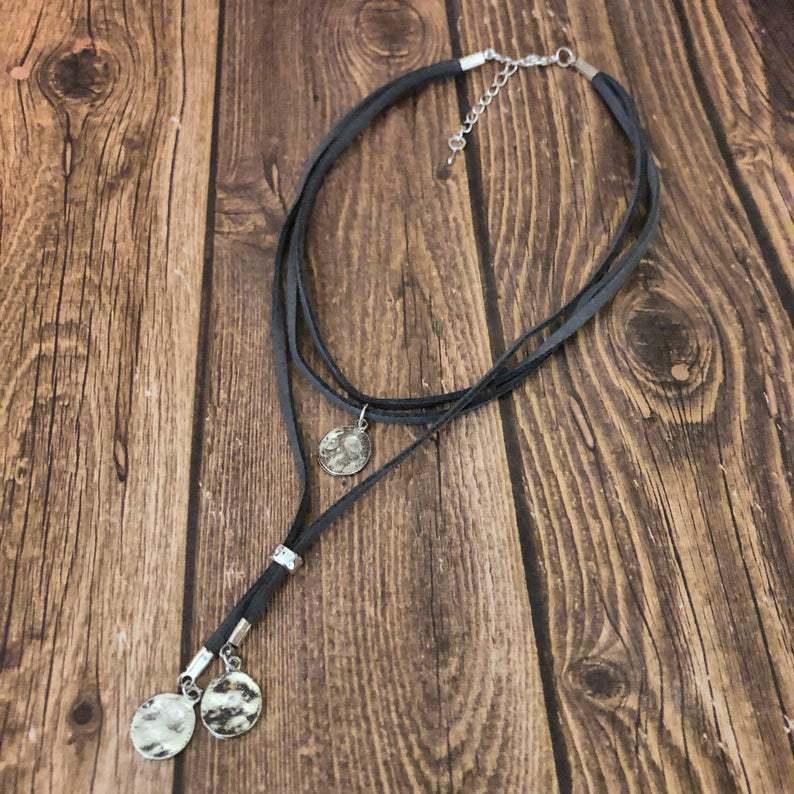 Boho Hammer Coin Choker Necklace Necklaces - The Burner Shop