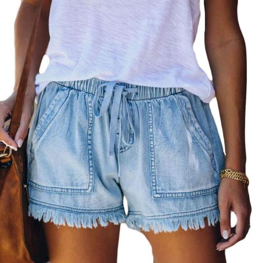 Boho High Waisted Denim Short Shorts - The Burner Shop