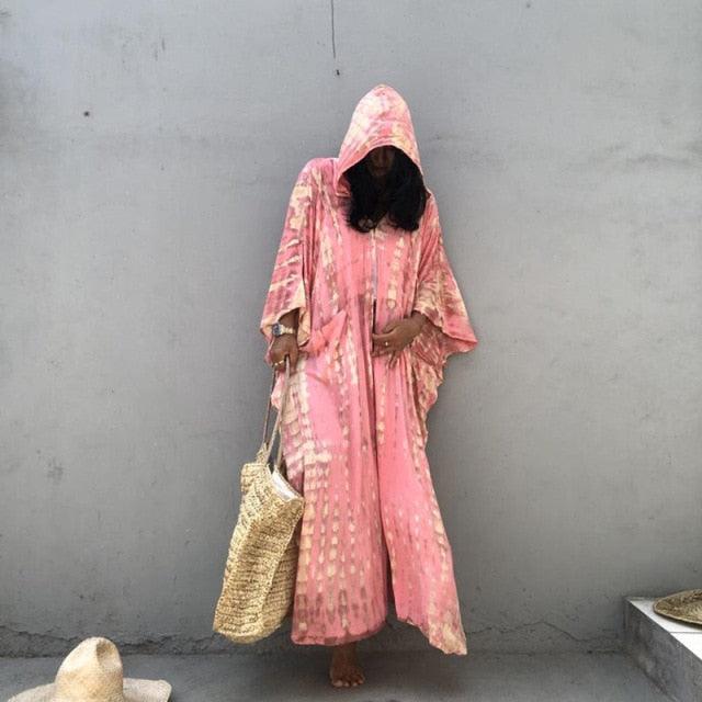 Boho Hooded Batwing Sleeve Cardigan Cardigans - The Burner Shop