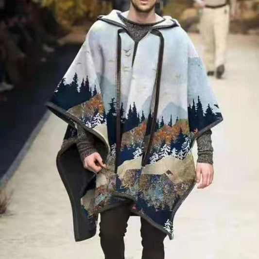 Boho Hooded Poncho Ponchos - The Burner Shop
