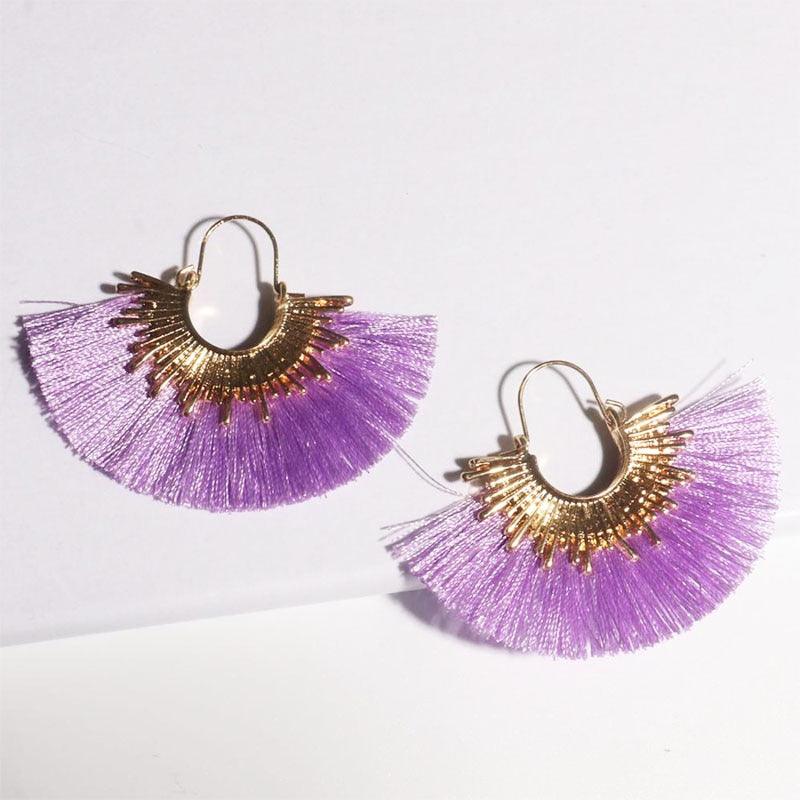 Boho Irregular Round Tassel Earrings Earrings - The Burner Shop