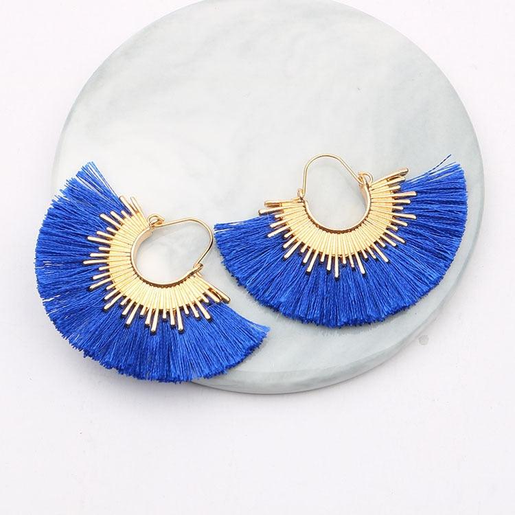 Boho Irregular Round Tassel Earrings Earrings - The Burner Shop